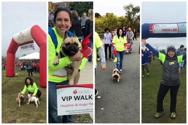 Collage of pictures of Heather Halotek at Heart Walk events