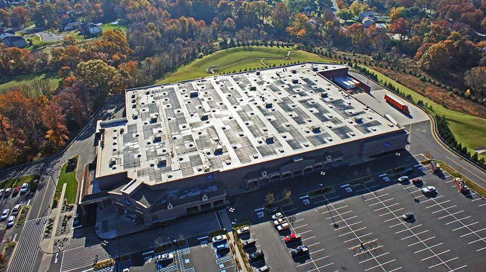 Roof mount PV on a large big box store